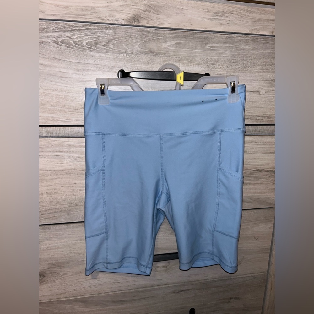 New light blue soft biker shorts